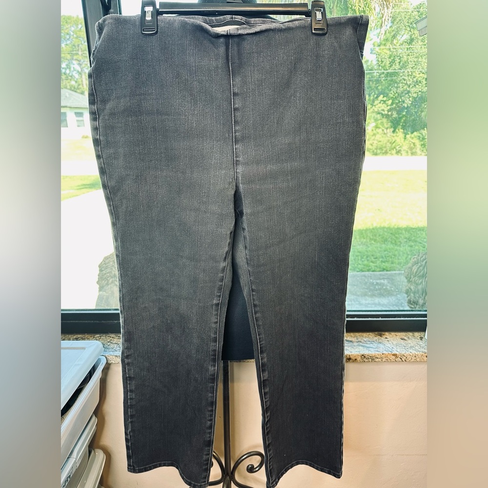 Soft Surroundings Washed Gray Wide Leg Jeans Size PXL